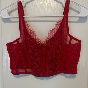 Victoria's Secret Red Lace Corset Bralette